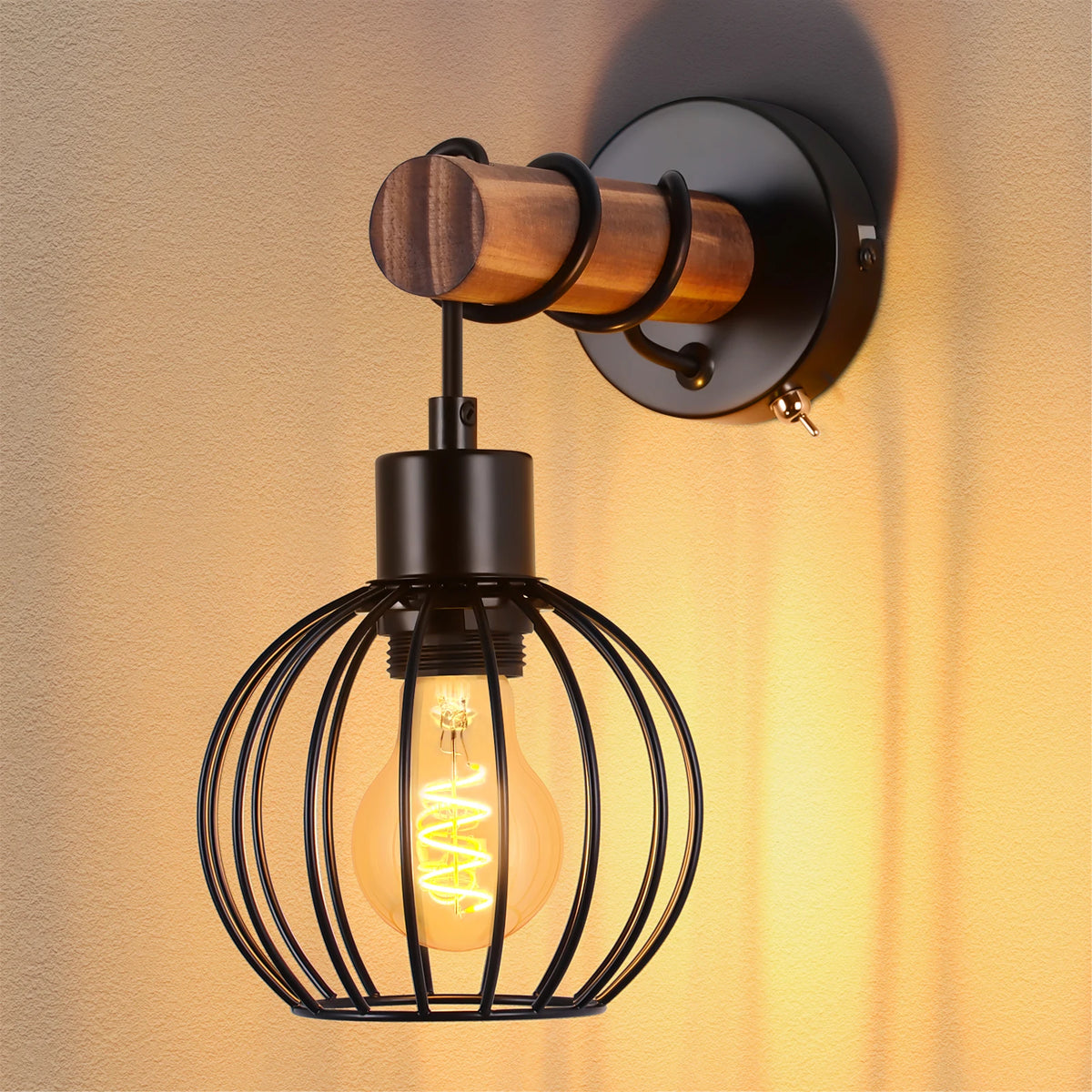 Noirwood | Vintage Wood Wall Light