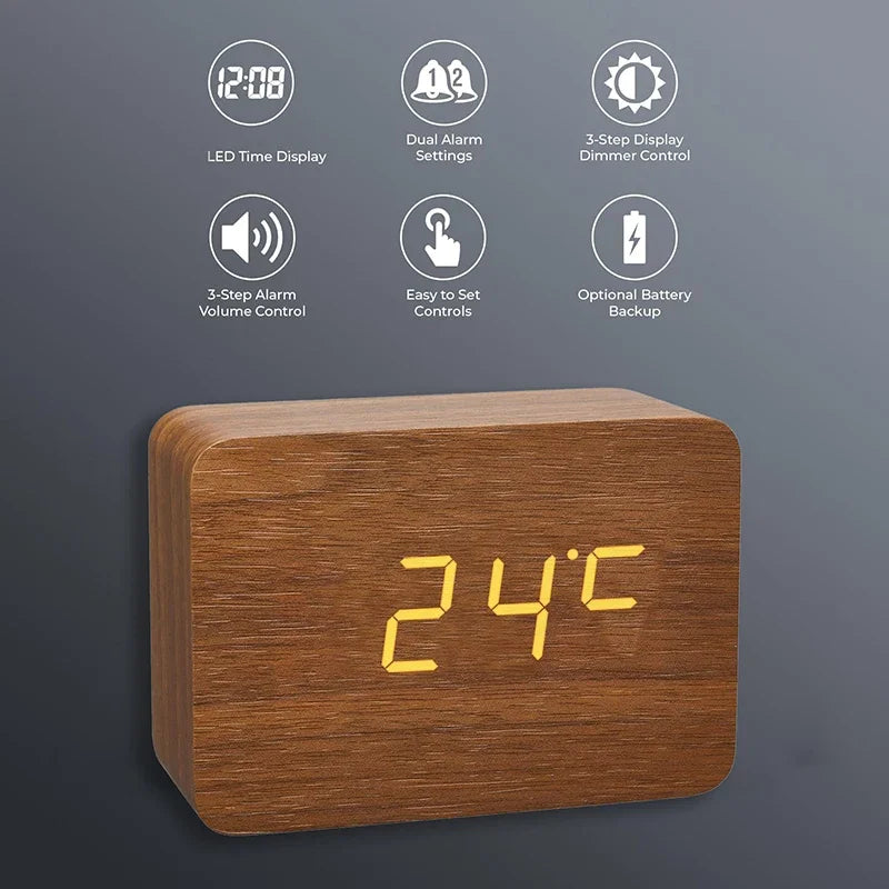 Mori | Wooden Digital Alarm Clock