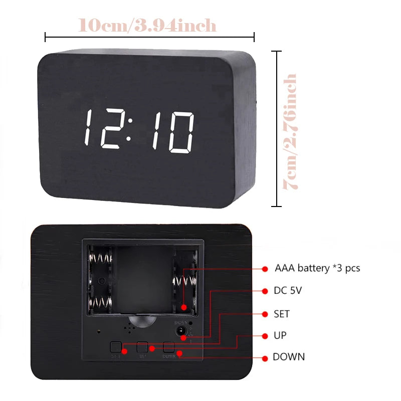 Mori | Wooden Digital Alarm Clock