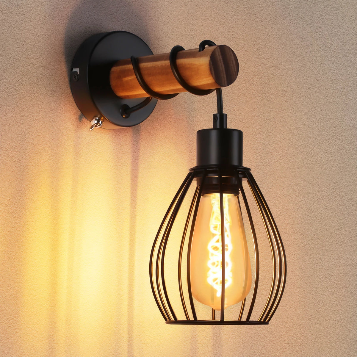Noirwood | Vintage Wood Wall Light