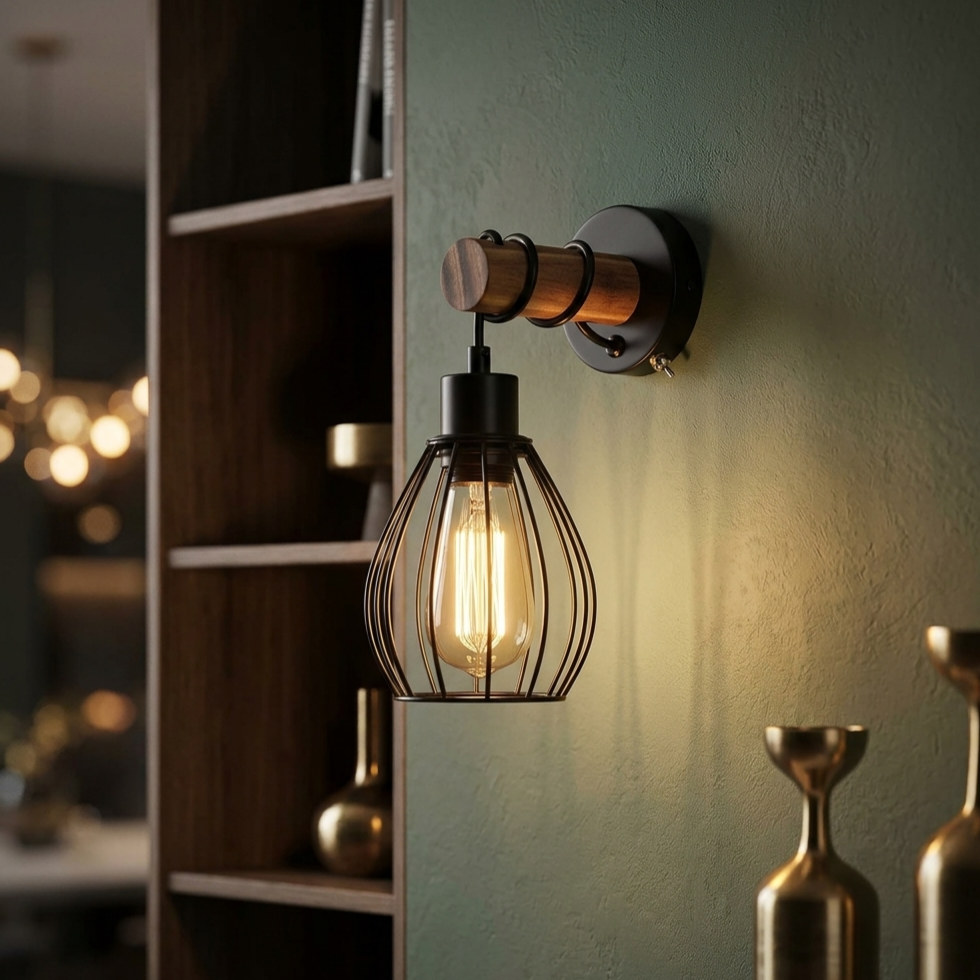 Noirwood | Vintage Wood Wall Light