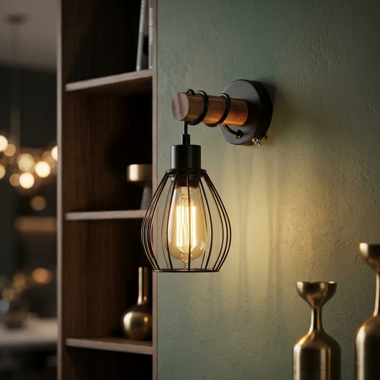 Noirwood | Vintage Wood Wall Light